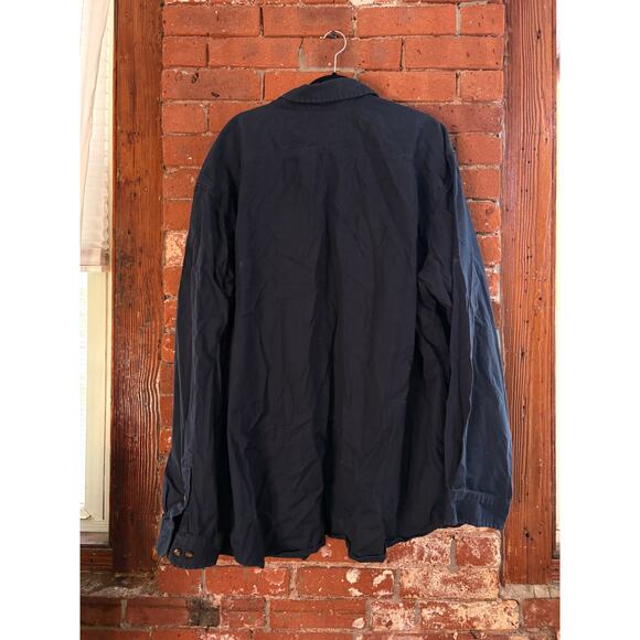 Carhartt Rugged Flex Long Sleeve Work Shirt in Navy Sz 4XL - Picture 5 of 9